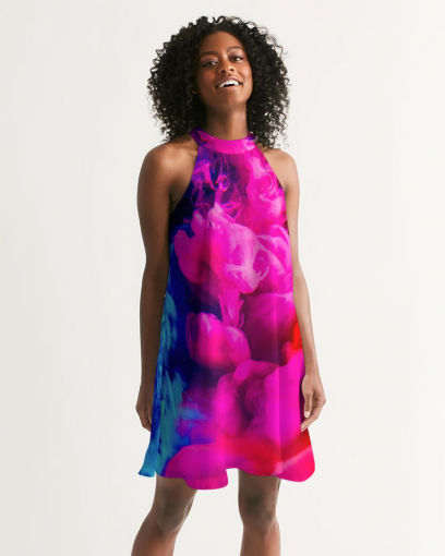 Rainbow Cloud Women's Halter Dress