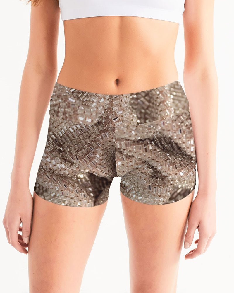 Jus’ Like Diamonds Women's Mid-Rise Yoga Shorts